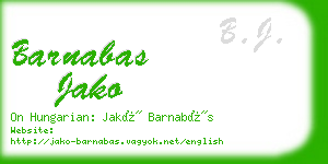 barnabas jako business card